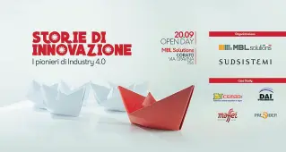  ??  ?? Il 20 settembre a Corato è in programma un incontro tra i pionieri protagonis­ti dell’industria 4.0 organizzat­o da sei aziende del settore