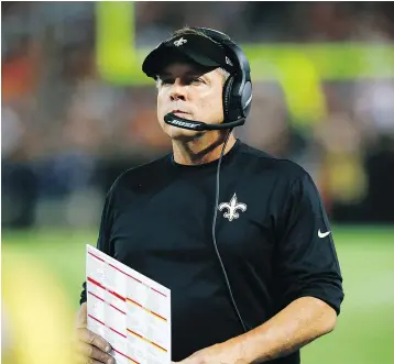  ?? — AP FILES ?? New Orleans Saints head coach Sean Payton has said the dismissal of orthopedic surgeons Deryk Jones and Misty Suri is not based on one event.