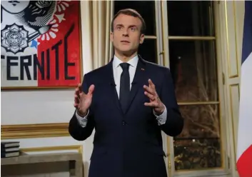  ?? DR ?? Presidente Emmanuel Macron afirma que ouviu as reclamaçõe­s dos milhares de franceses
