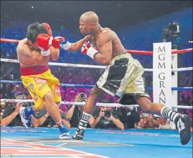  ??  ?? Floyd Mayweather se embolsó 180 ‘kilos’ y Manny Pacquiao un tercio menos, unos 120