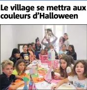  ?? (Photo C. C.) ?? Les enfants en pleine création des décors du village.