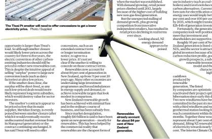  ?? Photo / Supplied ?? The Tiwai Pt smelter will need to offer concession­s to get a lower electricit­y price.
Renewables already account for about 84 per cent of New Zealand generation.