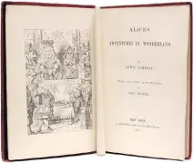  ??  ?? This copy of Alice’s Adventures in Wonderland topped Abebooks.com’s 2016 sale price list.