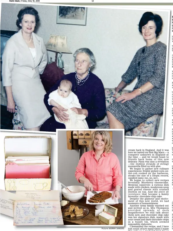  ?? Picture: MURRAY SANDERS ?? Food of love: Veronica as a baby in 1963 with (from left) grandmothe­r Edre, great-grandmothe­r Milly and mum Jennifer. Below, Veronica in her kitchen today