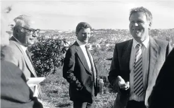  ??  ?? HARVEY Tyson, centre. On his right is Ron Anderson (wearing glasses), The Star’s former long-serving news editor, who died in May this year. | African News Agency (ANA) Archives