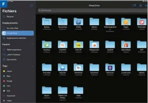  ??  ?? ▲ L’appli Fichiers présente par défaut sur les iPad est un véritable explorateu­r de fichiers. L’appli permet de manipuler les fichiers, de les partager et de les sauvegarde­r.