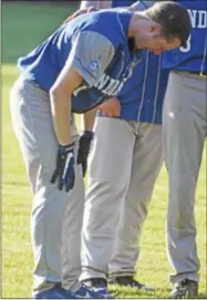  ?? BY SAM BLUM - SBLUM@DIGITALFIR­STMEDIA.COM ?? immy Burnell cries after the team ended their postgame conversati­on. Hoosic Valley was eliminated from the state playoffs with a 1-0 loss a day after a classmate was killed in a car accident.