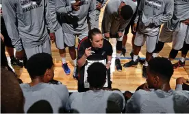  ?? Photograph: David Dow/NBAE/Getty Images ?? Becky Hammon became the first female full-time assistant coach in any major American sports league when she joined the Spurs in 2014.