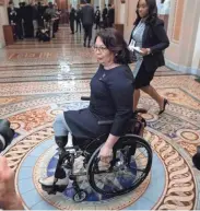  ?? SAUL LOEB/AFP VIA GETTY IMAGES ?? Sen. Tammy Duckworth, D-Ill., says authoritie­s must bring “the neo-Nazis, white supremacis­ts and conspiracy theorists who formed this mob to justice.”