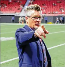  ?? BOB ANDRES / BANDRES@AJC.COM ?? General manager Thomas Dimitroff says the Falcons are working on evaluation­s for “our entire roster” before looking at possible upgrades via free agency or the draft.