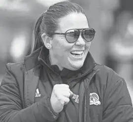  ?? ?? Coach Jen Steele led Delaware to the CAA softball regular-season title.