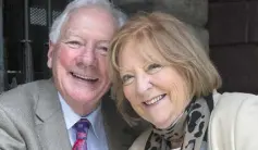  ?? Barry Egan ?? BRAVE: Broadcaste­r Gay Byrne, with wife Kathleen, remains positive despite being diagnosed with prostate cancer