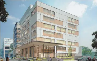  ?? SMITHGROUP JJR RENDERING ?? ‘A BETTER SPACE’: A proposed expanded, upgraded BU dental school building on East Newton Street is depicted in a rendering.