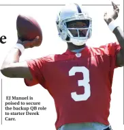  ??  ?? EJ Manuel is poised to secure the backup QB role to starter Derek Carr. Erik Morales to be inducted into Nevada Boxing Hall of Fame