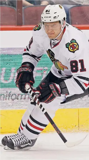  ?? | AP ?? Marian Hossa, 35, has 50 points in 55 games and is tied for third in the NHL with a plus-26 rating.