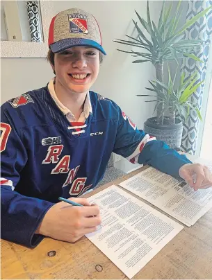  ?? KITCHENER RANGERS ?? The Rangers signed goaltender Jackson Parsons to a standard player agreement Wednesday.