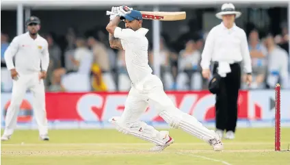  ?? Picture: REUTERS ?? HIGH SCORER: India batsman Shikhar Dhawan plays a shot on his way to a career-best 190