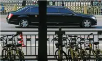  ?? - Reuters ?? BOOSTING TIES: A car believed to be carrying North Korean leader Kim Jong Un drives down Chang’an Avenue towards Tiananmen Square in Beijing, China on June 19, 2018.