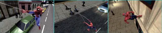  ??  ?? Spidey’s swinging system is utterly sensationa­l. Combat is inconsiste­nt, but webbing goons is fun. Even Persia’s Prince can’t wall-run like Mr Parker.