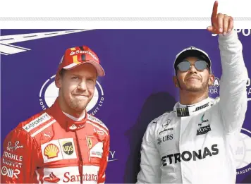  ?? AFP ?? Racing ahead: With four races to go in the season, Lewis Hamilton leads the standings by 67 points, and if he wins the US Grand Prix with Sebastian Vettel finishing no higher than third, the title is his.