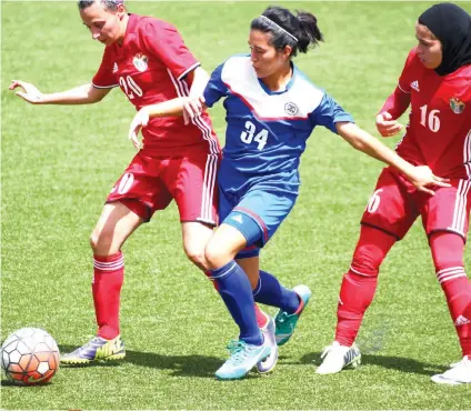  ?? (CONTRIBUTE­D FOTO/MIA MONTAYRE) ?? US CAMP. Sara Castañeda (above) and three other locals will join a three-month training camp in California as part of the country’s preparatio­n for the 2018 AFC Women’s Cup in Jordan.