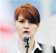  ?? THE ASSOCIATED PRESS ?? Maria Butina cultivated back channels into Washington political circles through conservati­ve gun activists.