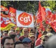  ?? FOTO: AFP ?? Die Gewerkscha­ft CGT hatte zur Kundgebung aufgerufen.