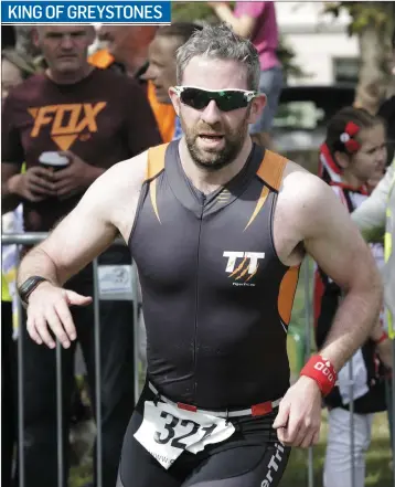  ??  ?? Ian Doyle taking part in the King of Greystones Triathlon, which was a fundraiser for the Gavin Glynn Foundation.