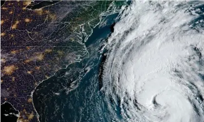  ?? ?? This Thursday 7.51am EDT satellite image provided by the National Oceanic and Atmospheri­c Administra­tion shows Hurricane Lee in the Atlantic Ocean. Photograph: AP