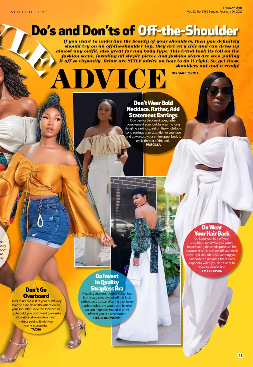 DOS AND DON'TS OF 'OFF THE SHOULDERS' - PressReader