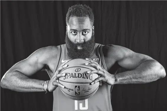  ?? Photos by Brett Coomer / Staff photograph­er ?? James Harden won the NBA’s Most Valuable Player Award in 2018 after winning his first scoring title. That average of 30.4 points per game rose to 36.1 last season.