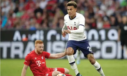  ??  ?? Dele Alli in action against Bayern Munich last week but he will now miss the start of the season. Photograph: Adam Pretty/Bongarts/Getty Images