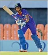  ?? — Twitter ?? India skipper Harmanpree­t Kaur in action against Sri Lanka in their second T20 in Dambulla on Saturday. Indian won by five wickets to win the series.