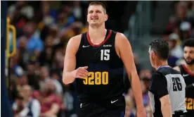  ?? Photograph: David Zalubowski/AP ?? Nikola Jokić’s Denver find themselves in a 0-2 hole against the Minnesota Timberwolv­es.