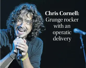  ?? Picture: GETTY IMAGES ?? THE EYES HAVE IT: Chris Cornell performs during a Soundgarde­n show in São Paulo, Brazil. Tall and muscular, he had a spectacula­r voice