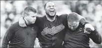  ?? Getty Images ?? SHOWING IMPROVEMEN­T: Edwin Encarnacio­n, who sprained his ankle in Game 2, is “much better”, according to Indians manager Terry Francona.