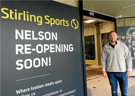  ?? TIM O’CONNELL/STUFF ?? No stranger to sportswear, Crusader and Tasman Mako Wyatt Crockett is taking on the revamped Stirling Sports store on Trafalgar St.