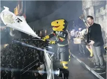  ?? ETHAN MILLER/GETTY IMAGES FILES ?? Vegas mascot Chance greets fans.