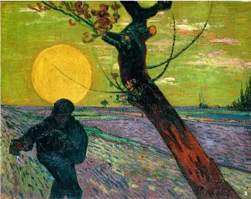  ??  ?? 1. Les Papillons de Bertrand Gadenne, 1988. 2. La Fenêtre, huile sur toile de Paul Delvaux, 1936. 3. Le Semeur, soleil couchant, 1888, huile sur toile de Vincent van Gogh.