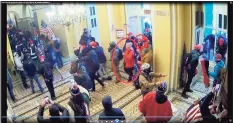  ?? Federal Court Records ?? Above and below, an image from surveillan­ce video that federal investigat­ors said showed Jean Lavin and Carla Krzywicki in the U.S. Capitol during the Jan. 6 riot, according to federal court records.
