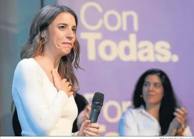  ?? BORJA SÁNCHEZ TRILLO / EFE ?? Irene Montero, durante un acto contra la violencia machista en el Círculo de Bellas Artes, ayer en Madrid.