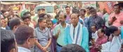  ?? PIC/MPOST ?? Biplab Mitra interacts with people during his poll campaign in South Dinajpur’s Kumarganj on Monday