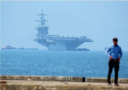  ?? PHOTO: AP ?? The United States Navy aircraft carrier USS Carl Vinson is anchored at Tien Sa Port in Danang, Vietnam.