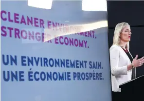  ?? THE CANADIAN PRESS/FILES ?? The new environmen­tal and regularly review rules were announced by federal Minister of Environmen­t and Climate Change Catherine McKenna earlier this year.