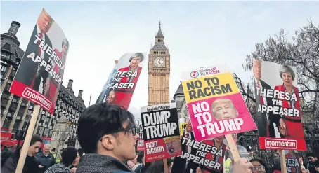  ?? Picture: PA. ?? Protesters demonstrat­ing in Parliament Square, London.