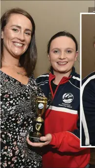  ??  ?? Left: Noreen Healy congratula­tes Karen O’Sullivan after Freemount’s third place in the Macra Capers Final.