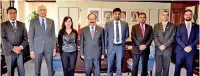  ??  ?? Jayantha Jayamanna, Chief Operating Officer of Jlanka Technologi­es and the company delegation meeting with Dr. Abdul Hussain bin Ali Mirza, Minister of Electricit­y and Water Affairs of Bahrain and representa­tives