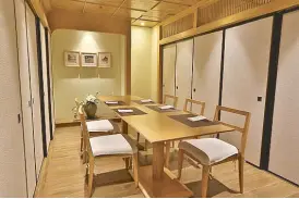  ??  ?? Kyo-to Kaiseki restaurant can accommodat­e 40 guests.