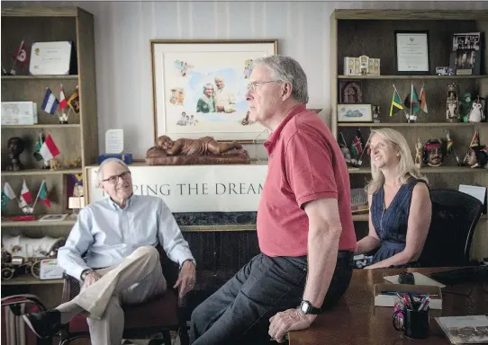  ?? TYLER ANDERSON/NATIONAL POST ?? From left, Dave, Ken and Debbie Dryden. Dave and Ken’s parents (Debbie’s grandparen­ts) began SCAW in their childhood home.