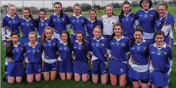  ??  ?? Wicklw’s Junior ‘A’ camogie champions, Coláiste Bhríde Carnew.